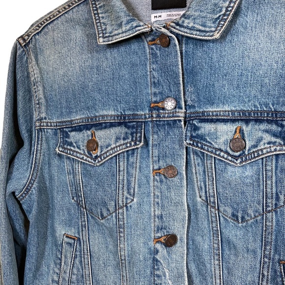 Embroider Denim Jacket Flamingos Size Medium BDG - Picture 6 of 10